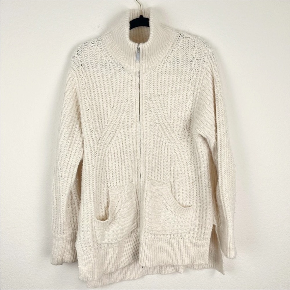 Pilcro Zip Front Longline Cardigan